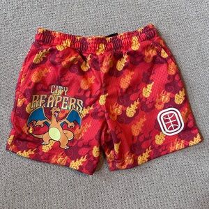 City Reapers Kids' Red Flame Print Athletic Shorts Pokémon YS
